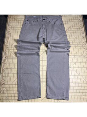 Levis Mens 505 Regular Fit Khaki Jeans W33 L32 Waterless Cotton Blend